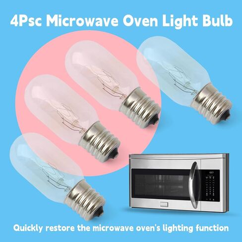 4Pcs 5304440031 Microwave Light Bulb Compatible with Frigidaire Microwave Ovens FMV156D CFMV156F PLBMV188H CGBM185K CGMV173K CPBM189K FGBM185K E17 T7 25W 110-130V Bulbs Replace 3B70067E in Saudi Arabia