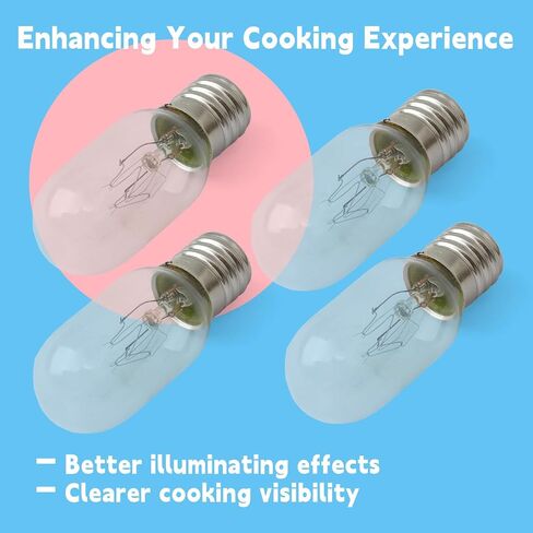 4Pcs 5304440031 Microwave Light Bulb Compatible with Frigidaire Microwave Ovens FMV156D CFMV156F PLBMV188H CGBM185K CGMV173K CPBM189K FGBM185K E17 T7 25W 110-130V Bulbs Replace 3B70067E in Saudi Arabia