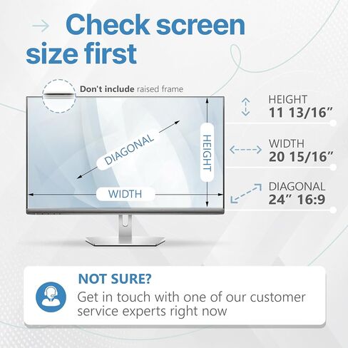 [2 Pack] 24 Inch 16:9 & [2 Pack] 23 Inch 16:9 Privacy Screen for Computer Monitor and Laptop - Anti Glare Protector Film Blue Light Filter Eye Protection - Computer Screen Privacy Shield in Kuwait
