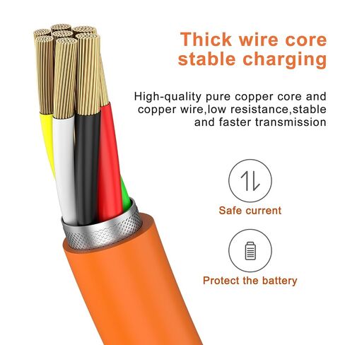 Meliya Charging Cable for Ring Doorbell (2020 Release) 2/3/3 Plus/4, Video Doorbell Pro/Plus, Micro USB Charging Cord Wire Power Door Bell 2nd Gen Replacement 3.3ft (Orange) in Kuwait