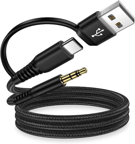 USB to 3.5mm Audio Aux Cable,2 in 1 3FT USB C & USB A to 3.5mm Male Audio in Kuwait