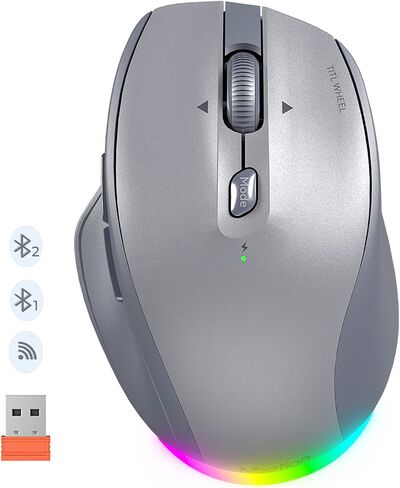 MEETION Wireless Mouse, Ergonomic Bluetooth Mouse for Laptop, Purple in Saudi Arabia