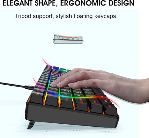 لوحة مفاتيح سلكية للألعاب Snpurdiri K84، لوحة مفاتيح بإضاءة خلفية RGB بنسبة 75%، لوحة مفاتيح مدمجة ممتازة للكمبيوتر الشخصي والكمبيوتر المحمول والألعاب والمكتب (84 مفتاحًا، أسود-أبيض) in Kuwait