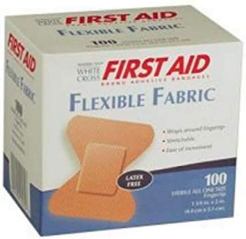 Flex-Band Fabric Adhesive Bandage, Large Fingertip, 2" x 2 1/2", 50/BX in Saudi Arabia