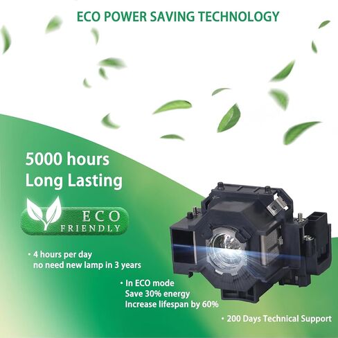 V13H010L41 Replacement Projector Lamp for ELPLP41 Epson Powerlite 260D 77C 78 EX90 S5 S6 EX90 W6,EX21 EX30 EX50 EX70 H283B H283C H285A, EB-X52 EMP-X56 Bulb with Housing in Kuwait
