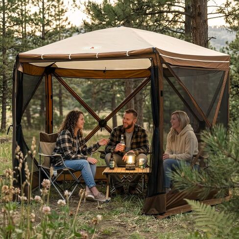 Overmont 10x10FT Pop up Gazebo Screen Tent - Instant with Full Open Door in Saudi Arabia