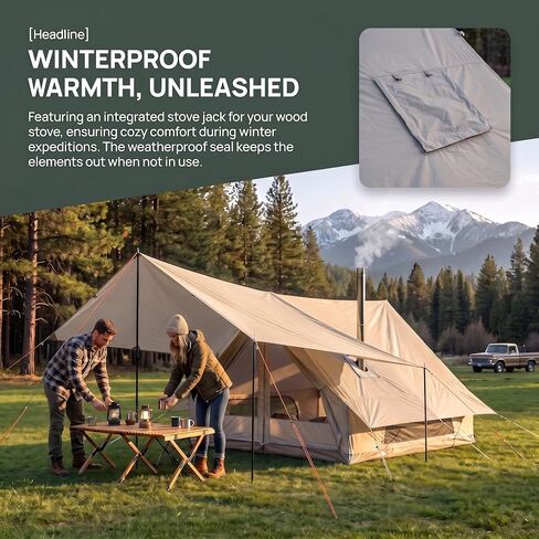 Inflatable Air Tent with 9.85x9.85ft² Detachable Canopy and Stove Jack in Saudi Arabia