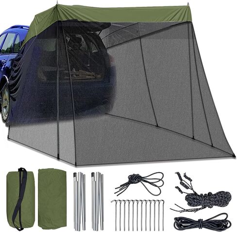 Car Tent Car Awning Sun Shelter with Mosquito Net,Car Tent for Camping SUV,SUV Tents,Universal Car Tailgate Tent (Green) in Kuwait