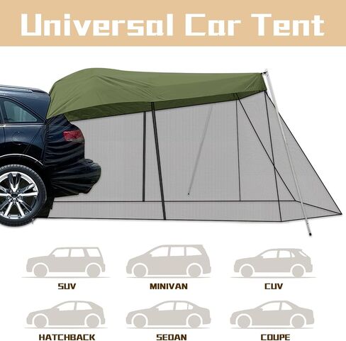 Car Tent Car Awning Sun Shelter with Mosquito Net,Car Tent for Camping SUV,SUV Tents,Universal Car Tailgate Tent (Green) in Kuwait