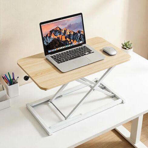 Standing Desk Converter, Wooden Color, 23.6" W × 13.4" D in Kuwait