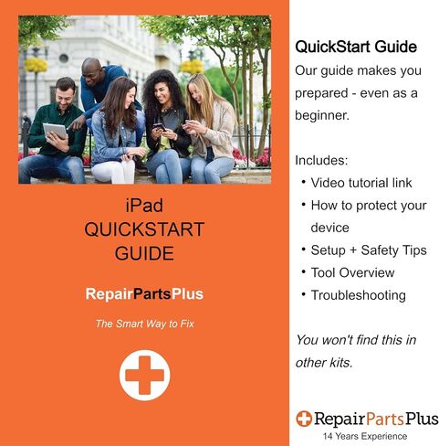 RepairPartsPlus لجهاز iPad الجيل العاشر والحادي عشر (A16) | طقم استبدال الشاشة المتميز - محول رقمي يعمل باللمس الزجاجي (iPad 10/11 (A16) (A2696-A2757-A2777 | A3354-A3355) + أدوات/لاصق/دليل/أجزاء صغيرة in Kuwait