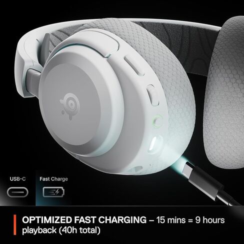 SteelSeries Arctis Nova 3X Wireless Multi-Platform Gaming Headset — Mobile App Control — 40 HR Battery — Neodymium Magnetic Drivers — 2.4GHz/Bluetooth — Xbox, PS, PC, Switch, Mobile — White (RENEWED) in Kuwait