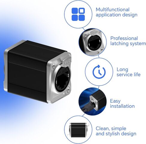 Black Tactical Ethernet Coupler—Connector for CAT5/CAT6 RJ45 Ethernet Cables in Saudi Arabia
