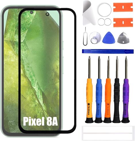 Compatible with Google Pixel 8A Front Screen Glass Outer Panel Lens Replacement +OCA ，(Not LCD & Not Digitizer) in Saudi Arabia