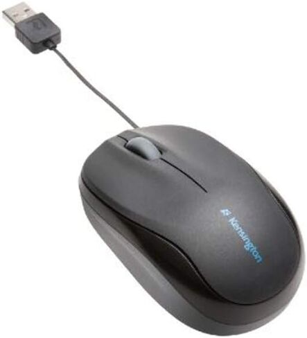 Kensington Retractable Mobile Mouse-Retractable Mobile Mouse, 2-1/2"x4 x1-1/2, Black in Kuwait