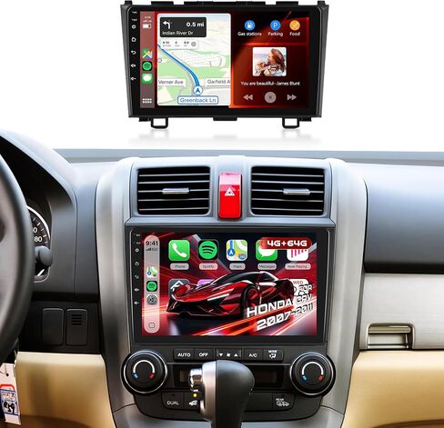 [Android 15/4G+64G] 5Ghz-WiFi Car Radio Stereo for Honda CRV 2007-2011 with Wireless CarPlay/Android Auto, 9 inch IPS Touchscreen GPS Head Unit Bluetooth5.0 SWC DSP Audio Mic HD Rear Camera in Kuwait