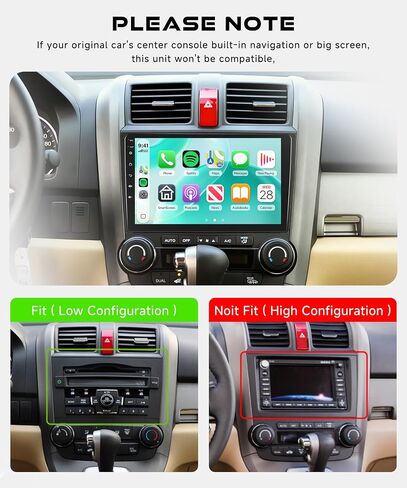 [Android 15/4G+64G] 5Ghz-WiFi Car Radio Stereo for Honda CRV 2007-2011 with Wireless CarPlay/Android Auto, 9 inch IPS Touchscreen GPS Head Unit Bluetooth5.0 SWC DSP Audio Mic HD Rear Camera in Kuwait