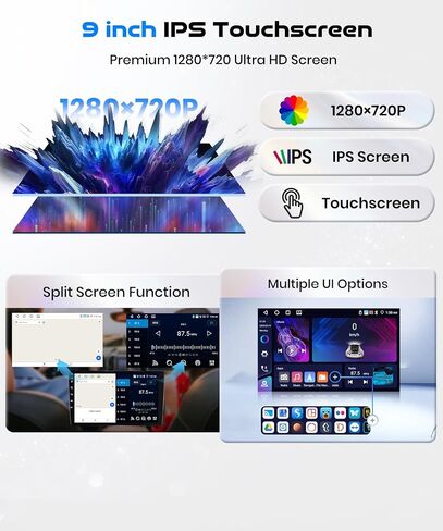 [Android 15/4G+64G] 5Ghz-WiFi Car Radio Stereo for Honda CRV 2007-2011 with Wireless CarPlay/Android Auto, 9 inch IPS Touchscreen GPS Head Unit Bluetooth5.0 SWC DSP Audio Mic HD Rear Camera in Kuwait