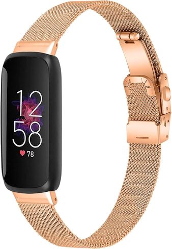 حزام ساعة، حزام متوافق مع Fitbit Inspire 3، عصابات ساعة شبكية معدنية من الفولاذ المقاوم للصدأ قابلة للتعديل، سوار معصم مغناطيسي بديل لـ Fitbit Inspire 3 للنساء والرجال، معدن in Kuwait