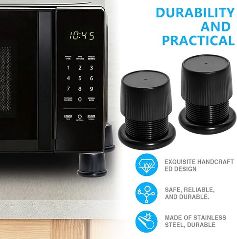 4Pcs Microwave Risers with Adjustable Height (1.6in-2.6in), Anti-Slip Heat-Dissipating Bases for Small Appliances Such as Microwave Ovens and Air Fryers or Furniture Like Sofas in Kuwait