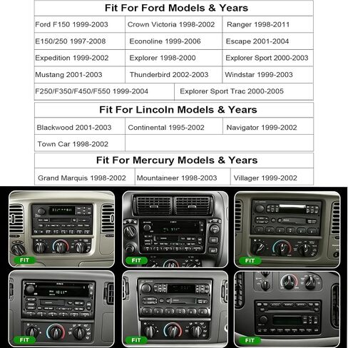 Car Stereo Radio with Wireless Carplay Android Auto GPS Navi for Ford F150 F250 F350 Expedition Explorer Crown Victoria Mustang/Lincoln Navigator Town Car/Mercury Villager Grand Marquis 1998-2003 in Kuwait