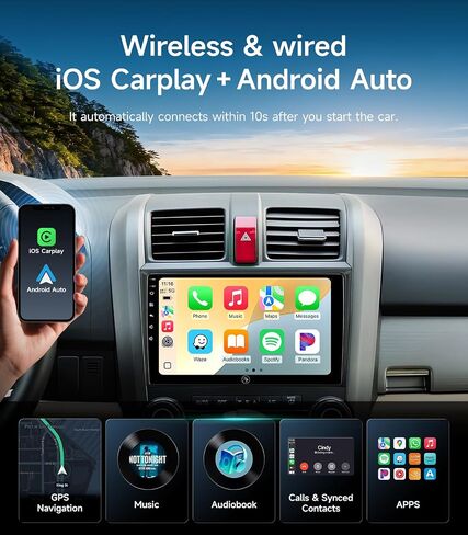 Car Radio Stereo for Honda CR-V 06-11, Wireless CarPlay & Android Auto in Kuwait