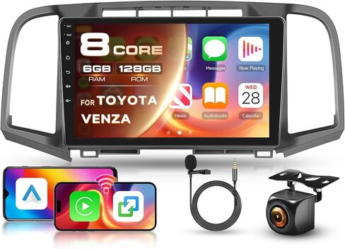 8 Core 6G 128G for Toyota Venza 2008-2016 Radio Android 9 Inch Touchscreen Wireless Carplay Android Auto, Driauto Car Stereo for Toyota Upgrade Bluetooth DSP GPS Navigation WiFi FM/RDS Backup Cam in Saudi Arabia