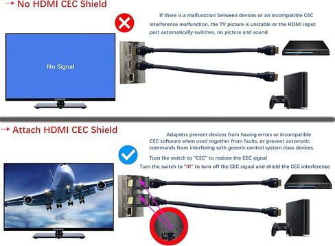 محول HDMI CEC Blocker، 4K60 هرتز/18 جيجابت في الثانية، يدعم الصناديق العلوية، Apple TV، PS4، Xbox، مشغلات Blu-ray. محول HDMI Blocker in Kuwait