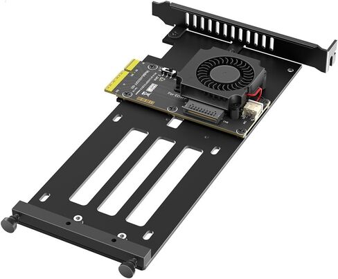 PCIe 5.0 x4 to E1.S/E3.S NVMe SSD Adapter Card, SFF-TA-1002 EDSFF Converter with Cooling Fan and Metal Drive Tray for Desktop Workstation Server in Saudi Arabia