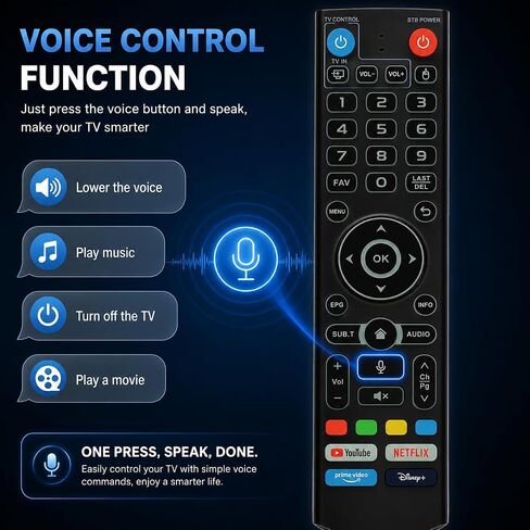 Backlight V5 Pro Voice Remote Control, Backlight Voice Remote Control Compatible with vSeeBox V5 Pro,3 Pro, V3 Plus in Kuwait