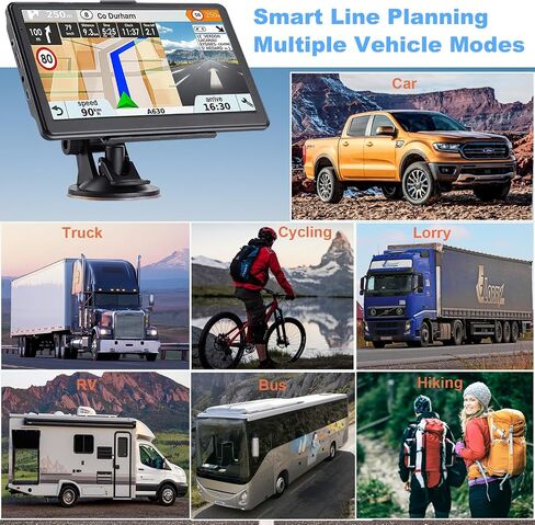 GPS Navigator for Car, 2026 Map 7 inch Touch Screen Car GPS 256-16GB,Voice Turn Direction Guidance, Support Speed and Red Light Warning, North America Lifetime map Free Update Truck（Silver） in Saudi Arabia