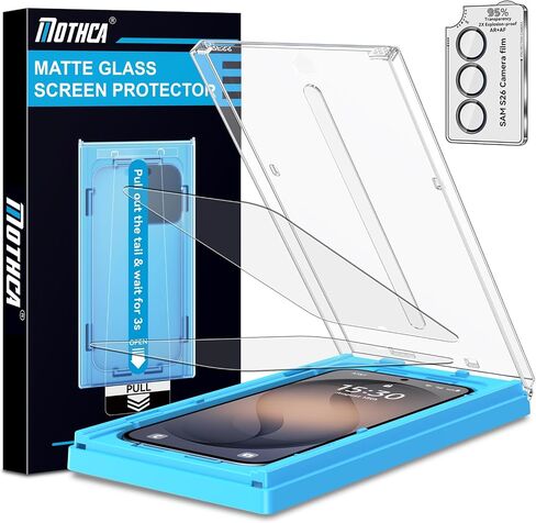 Mothca 2 Pack Matte Glass Screen Protector for Samsung Galaxy S26 Ultra 6.9-inch + 1 Set Camera Lens Protector [Auto Fit Box] Dust Free Easy Installation Anti-Glare Tempered Glass, Smooth as Silk in Kuwait