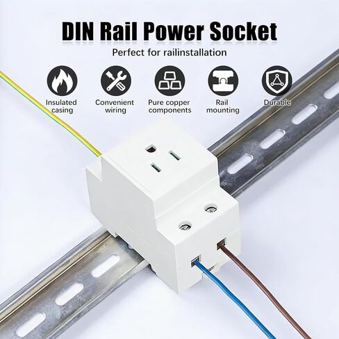 AC30 DIN Rail Socket, Rail Mount AC110-250V 15A Plug in Saudi Arabia