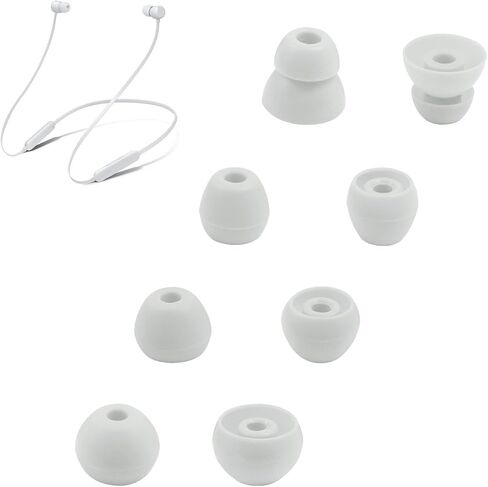Replacement Eartips Compatible with Beats Flex, 4 Pairs Replacement Earbuds Silicone Ear Tips for Beats Flex Wireless Earbuds Eargels Set - Small, Medium, Large and Double Flange (Gray) in Saudi Arabia