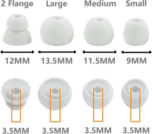 Replacement Eartips Compatible with Beats Flex, 4 Pairs Replacement Earbuds Silicone Ear Tips for Beats Flex Wireless Earbuds Eargels Set - Small, Medium, Large and Double Flange (Gray) in Saudi Arabia