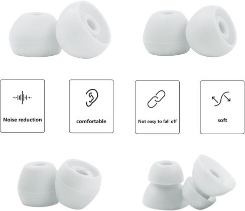 Replacement Eartips Compatible with Beats Flex, 4 Pairs Replacement Earbuds Silicone Ear Tips for Beats Flex Wireless Earbuds Eargels Set - Small, Medium, Large and Double Flange (Gray) in Saudi Arabia
