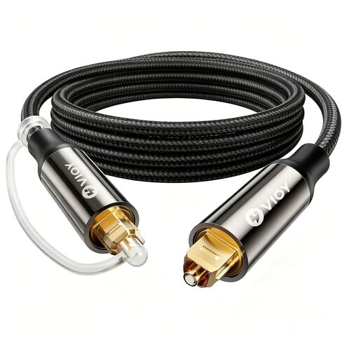 VIOY Toslink Digital Optical Audio Cable 6.6FT, Fiber Optic Braided Cord in Saudi Arabia