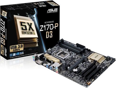 Asus Motherboard ATX - LGA1151 Socket - Z170 Z170-P D3 in Kuwait