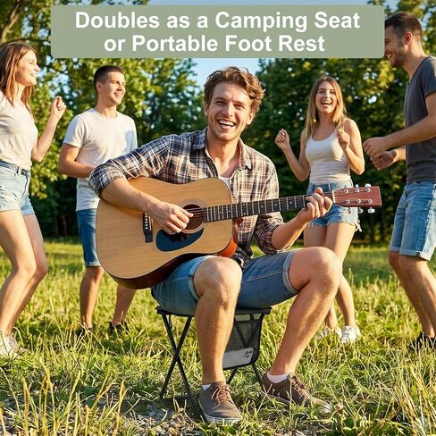 Portable Folding Camp Stool with Side Pocket, Lightweight Foldable Camping Stool for Adults, Backpacking Travel Fishing Stool Chair, Compact Folding Seat with Storage Bag in Saudi Arabia