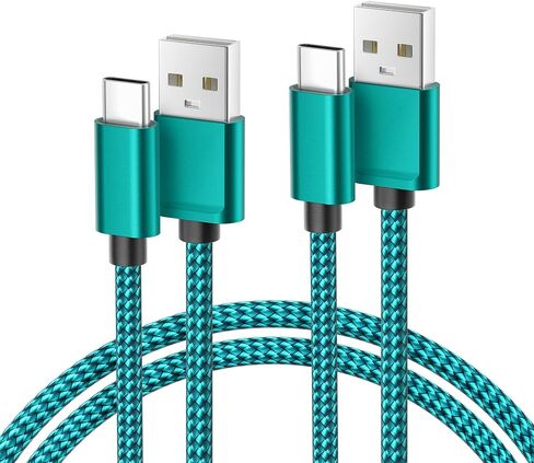 Basesailor for iPhone 17 16 Pro Max Charger Cord,USB to USB C Cable,Type C Charging Power Cord for Apple 17e 15 iPad 10 Air 4 5,Samsung Galaxy S26 S25 S24 S23,Green,2Pack 6.6FT(2M) in Kuwait