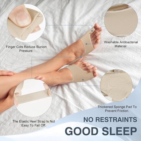 KTSAY 2PCS Bunion Corrector for Women & Men, Big Toe Straightener with Splint & Pads, Comfortable & Breathable for Day/Night Support, Hallux Valgus Pain Relief Non-Slip Socks (1, Black) in Saudi Arabia
