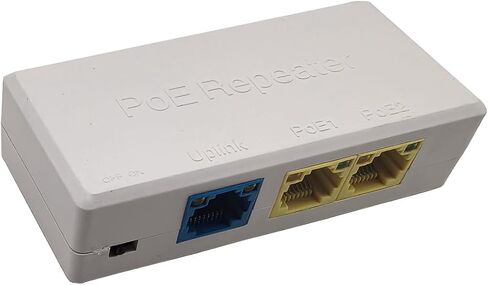 100Mbps PoEs Extender with LED Indicators for Plugs and Play Installation in Security Cameras and Up to 100m Networking Splitter in Kuwait
