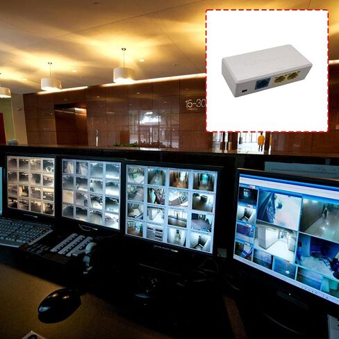 100Mbps PoEs Extender with LED Indicators for Plugs and Play Installation in Security Cameras and Up to 100m Networking Splitter in Kuwait