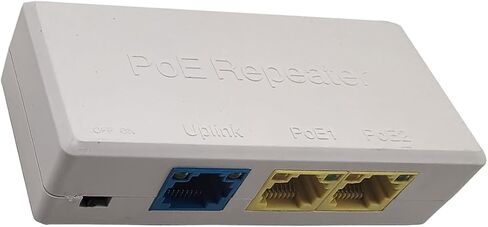 100Mbps PoEs Extender with LED Indicators for Plugs and Play Installation in Security Cameras and Up to 100m Networking Splitter in Kuwait