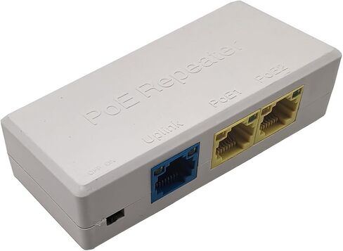 100Mbps PoEs Extender with LED Indicators for Plugs and Play Installation in Security Cameras and Up to 100m Networking Splitter in Kuwait