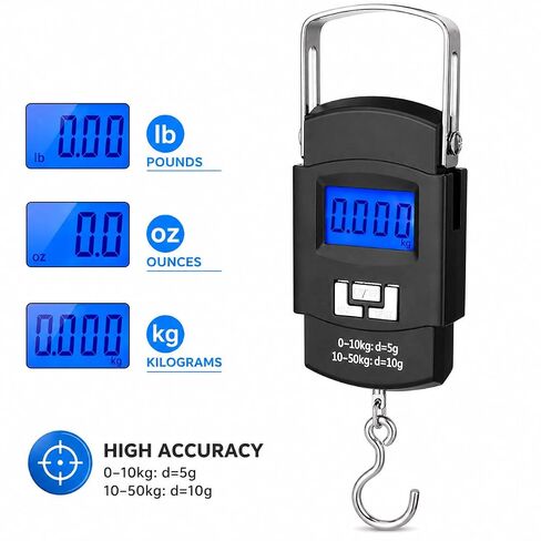 YOOUSOO Digital Fish Scale 110lb/50kg with LCD, Hook and Storage Bag in Saudi Arabia