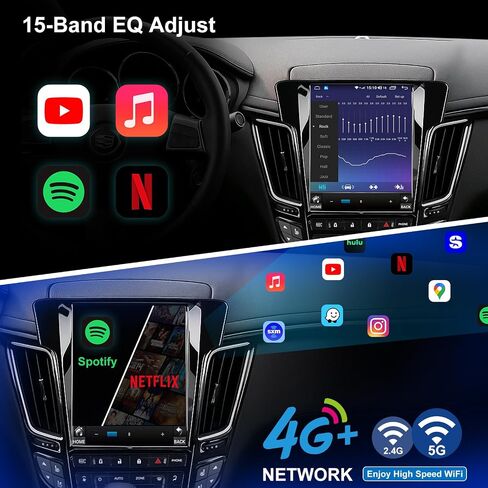 4G Network Radio for Cadillac CTS 2008-2014 Upgrade,QLED Touch Screen Replacement,CarPlay and Android Auto Ready,Keep OEM Camera and SWC in Kuwait