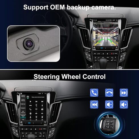 4G Network Radio for Cadillac CTS 2008-2014 Upgrade,QLED Touch Screen Replacement,CarPlay and Android Auto Ready,Keep OEM Camera and SWC in Kuwait