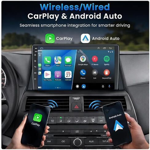 [8-core+128G] Car Radio for Honda Accord 2008 2009 2010 2011 2012, 10.1' QLED Touch Screen Support Wireless CarPlay & Android Auto, Bluetooth 5.2, GPS & WiFi, Backup Camera Car Stereo, Android 15 in Kuwait