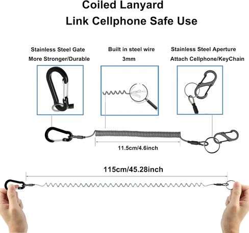 FORZEN Backpack Strap Cellphone Holder Fit Most Smartphone,Shoulder Strap Phone Holder for Hiking/Climbing/Camping, Detachable Silicone Case Wraps and Coiled Lanyard Free Your Hands in Kuwait